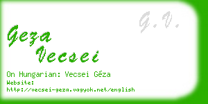 geza vecsei business card