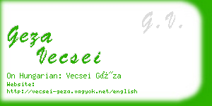 geza vecsei business card